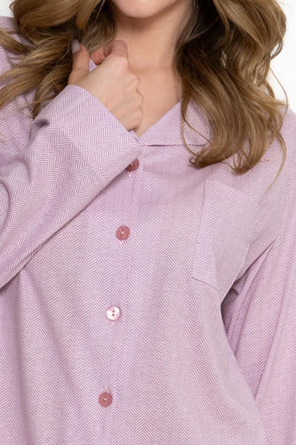 Camisón Olimpia 1794 Leveza rosa 100% algodón con botones
