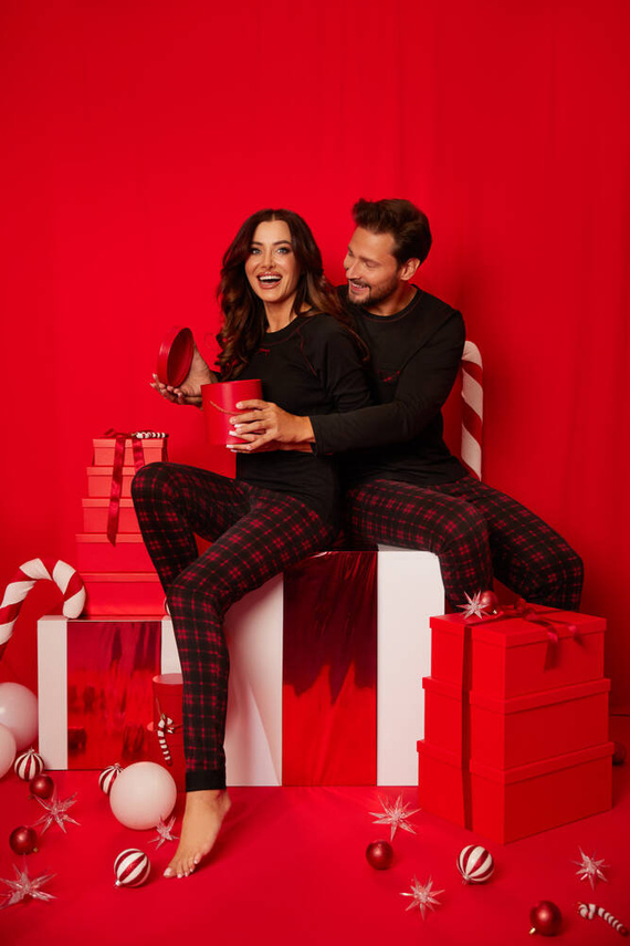 Ordesa Pijama señora manga larga, pantalón largo Moda Italiana - negro/estampado