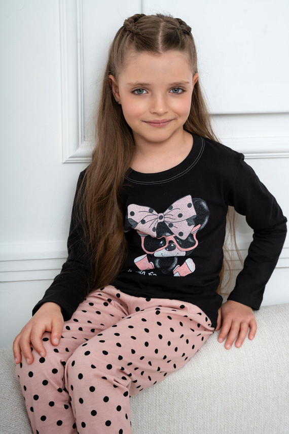 Bonilla Pijama de niña Moda Italiana - negro/estampado