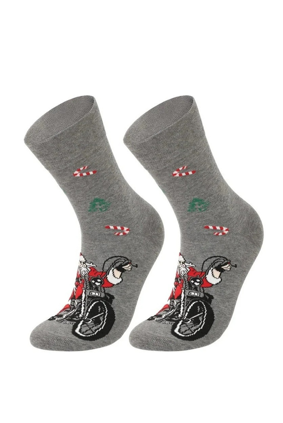 Calcetines de hombre Moraj CMLS700-007 rojos de algodón con diseño de galletas en lata