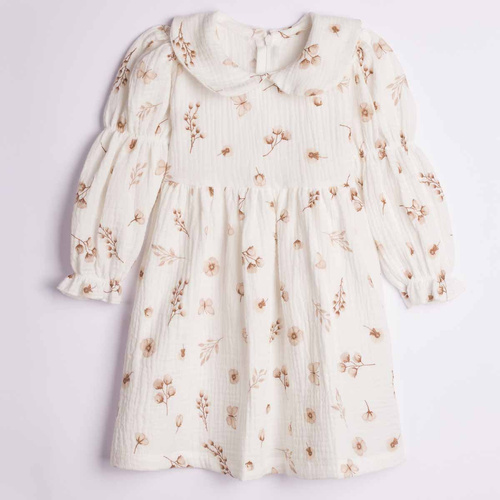 Vestido para niña Nicol 224280 muselina 100% algodón manga larga