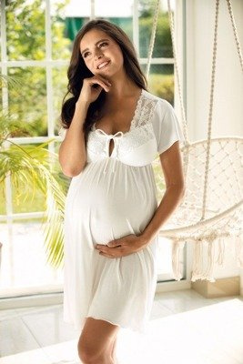 3012 Camisón de maternidad y lactancia Lupoline crudo