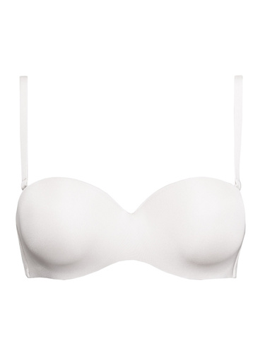 1580 Sujetador push-up Fantastic - bandeau, microfibra Sielei blanco