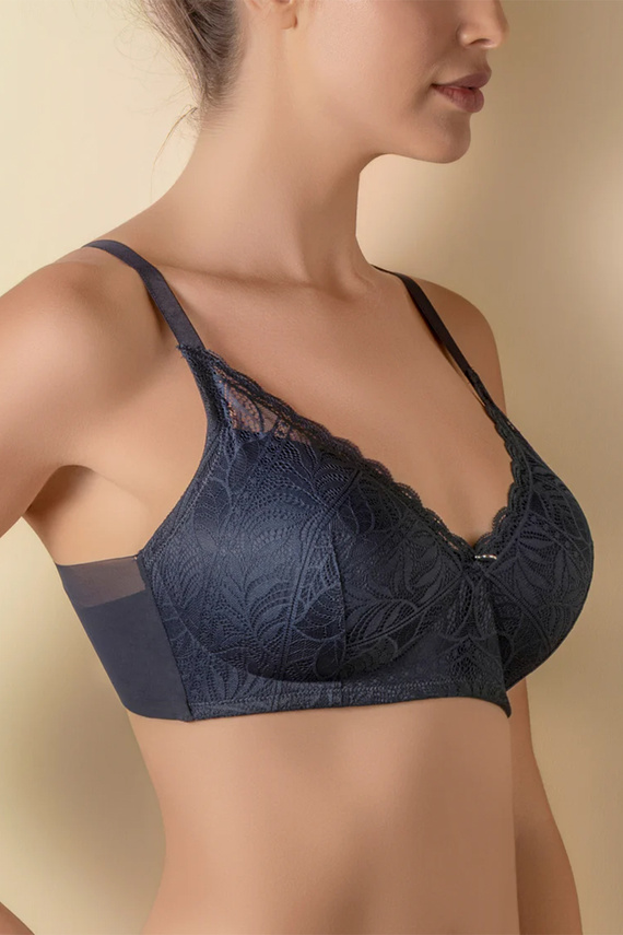 Selene Mireia sujetador push-up sin aros con encaje azul marino