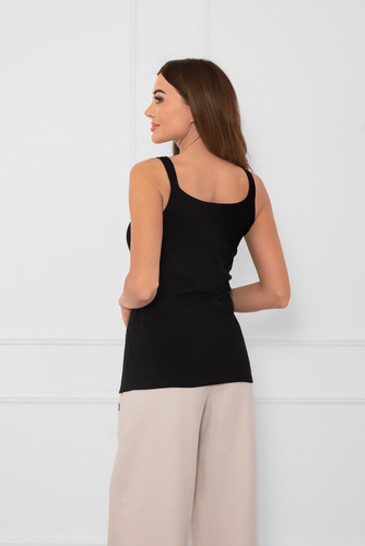 Camiseta de mujer Salsa con tirantes finos - Moda Italiana - negro