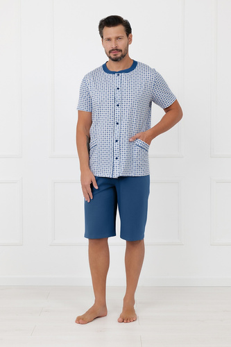 Pijama hombre Devon Italian Fashion algodón manga corta melange