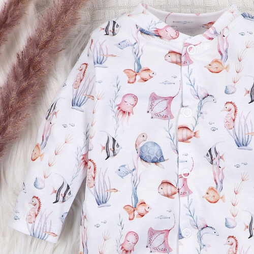 ABN-5479 Pijama para bebé Nini de Underwater World - algodón orgánico, cómodos botones a presión