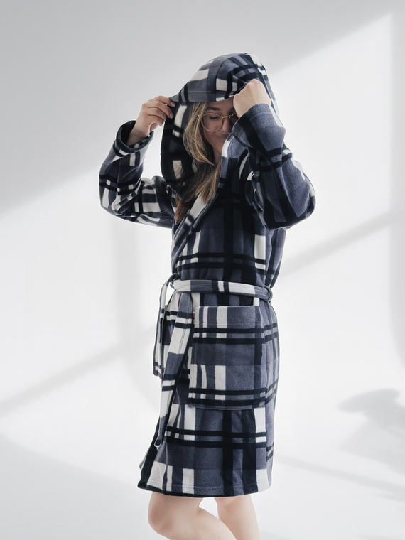 031 Manta albornoz De Lafense - cálido albornoz de vellón para mujer Super Cozy, gris