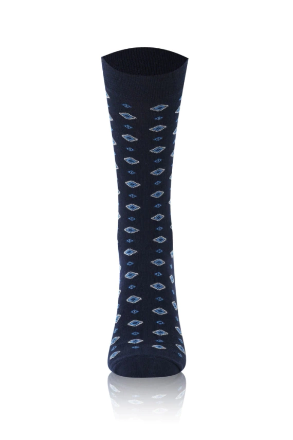 S177D Rajmund Calcetines largos de hombre Italian Fashion - azul marino