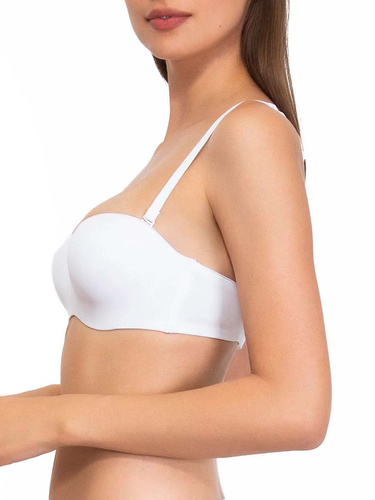 1580 Sujetador push-up Fantastic - bandeau, microfibra Sielei blanco