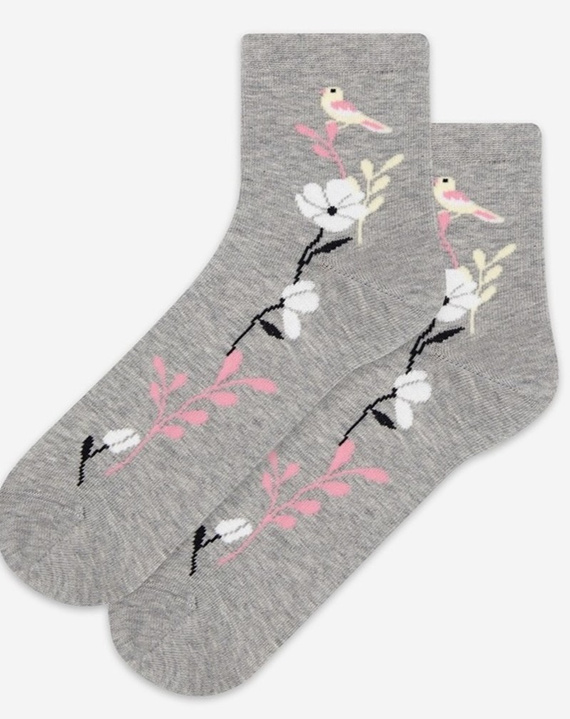 U84.01P Calcetines de mujer Wola Perfect Woman ash 963- algodón, dibujos de colores