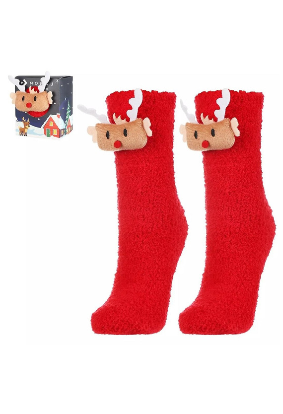 CSLS 250-031 ABS Moraj rojo Navidad calcetines unisex en una caja