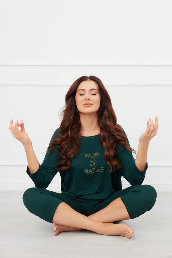 Natura Ladies 3/4 pijama Moda Italiana - verde