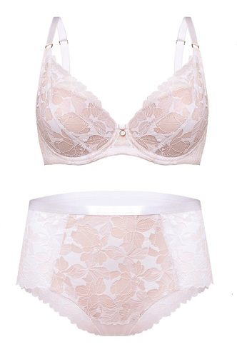 Braga alta Hanna DW56 Nipplex blanca, corte entero, encaje, moldeadora