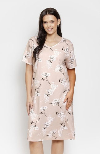 Camisón mujer 3555 Fiora Taro 100% algodón beige