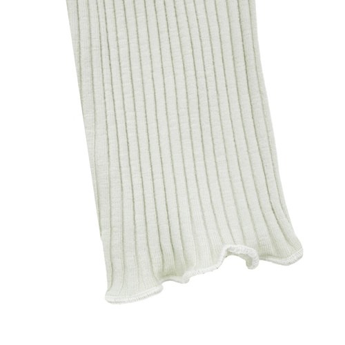 141525 Mallas de canalé para niña Nicol - algodón con elastano, volante, verde oliva