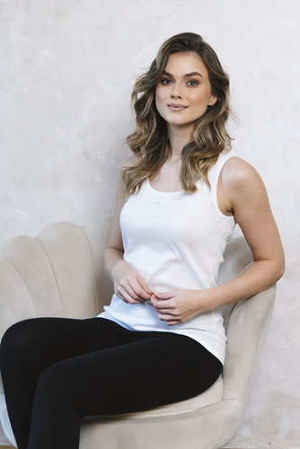 Camiseta de tirantes anchos Debi Ladies Italian Fashion - blanco