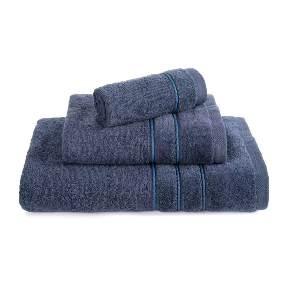 Set de toallas Eurofirany 3 piezas suaves absorbentes elegantes Sibel navy