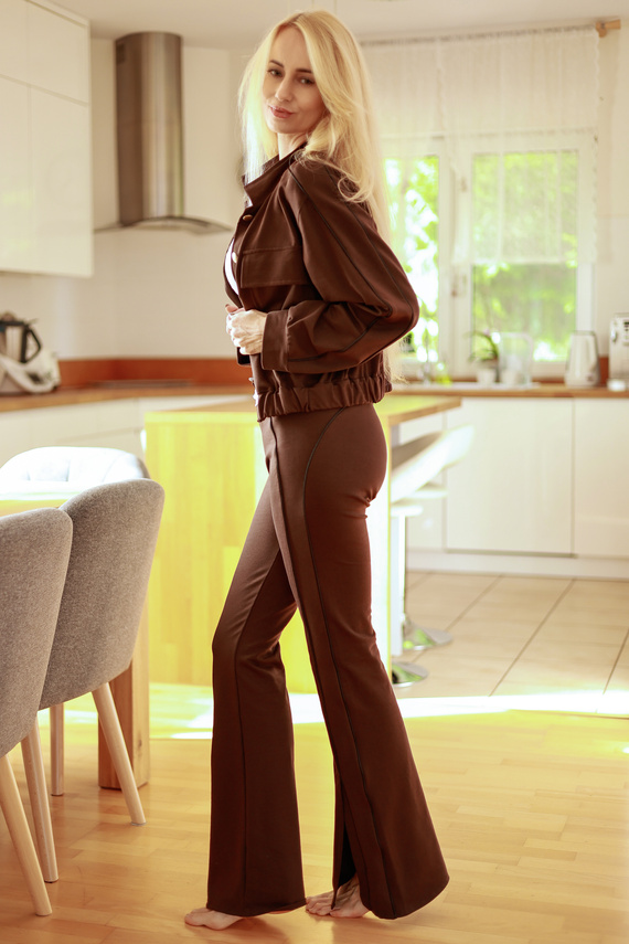 Conjunto Barbie Mirale – conjunto femenino de algodón con chaqueta y pantalones acampanados