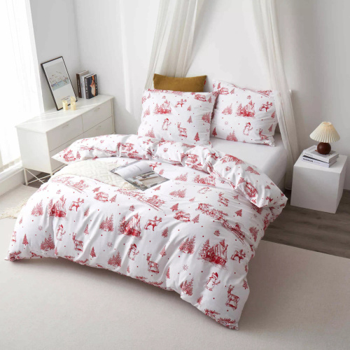 Laponia Navidad ropa de cama de satén de algodón Spod Igły i Nitki blanco rojo - elegante y suave