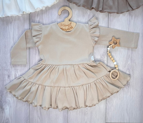 Mamatti SP512 Vestido niña mangas mariposa 97% algodón