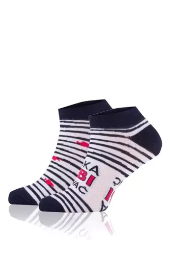 S151S Rybka Calcetines de moda italiana - azul marino/blanco/rojo