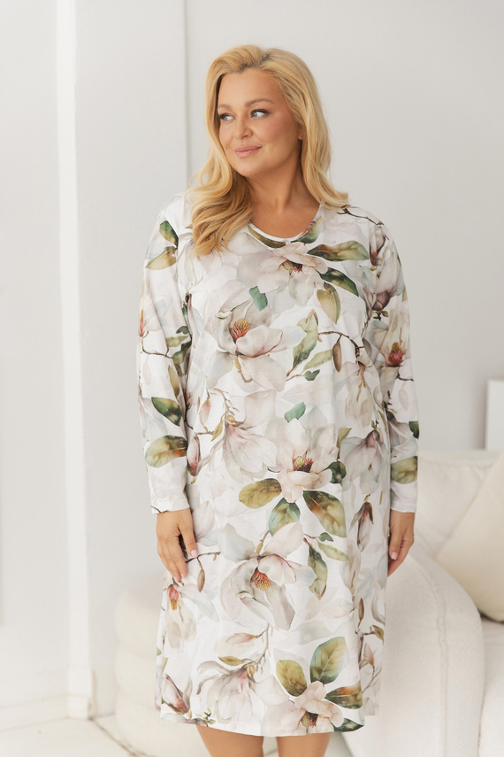 Camisa de mujer Taro 3658 Denisa Magnolia 100% algodón manga larga