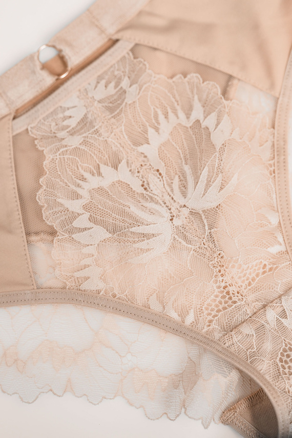 Mediolano Selena 19265 Braguitas Beige de Encaje Alta Comodidad