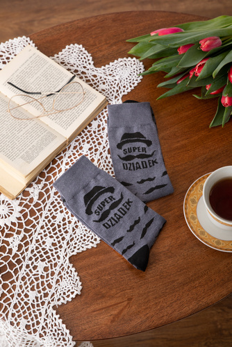 M40D Super Grandpa Calcetines Largos Moda Italiana - grafito