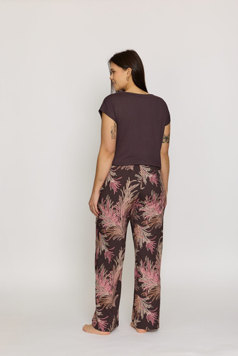 Camiseta pijama azul Mefemi Mila PG71 viscosa suave cómoda brown