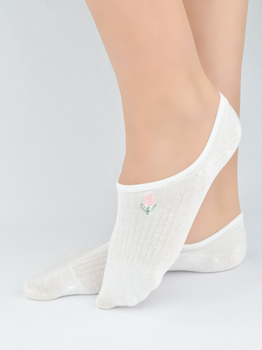 Bailarinas mujer Noviti ST097 de algodón con tejido a rayas y bordado decorativo