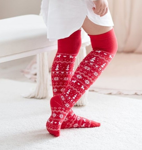 1177.001 Calcetines de Navidad para niños Milena - algodón suave, rojo