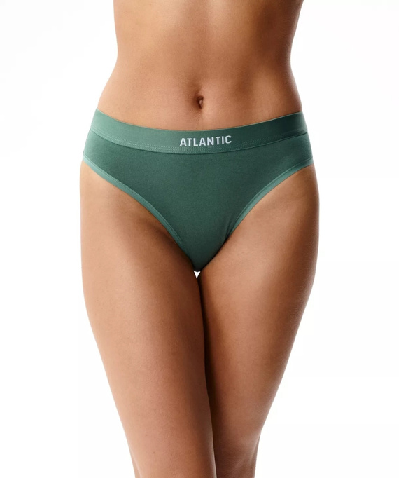 Atlantic 3CLP-012/Z26 Sport Braguitas de Algodón para Mujer 3-Pack Cintura Ancha marrón-rosa-verde