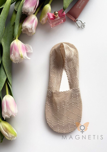 Bailarinas Magnetis GC-251144 de encaje con silicona – calcetines invisibles mujer champagne