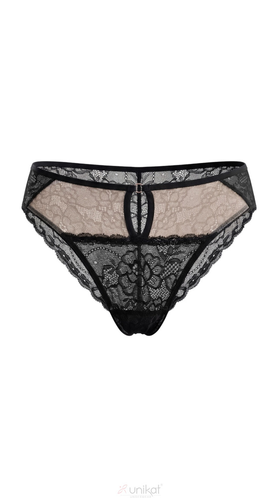 Unikat Sedina Braguitas de mujer negras de encaje transparentes