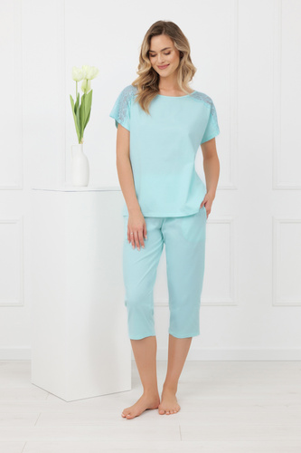 Pijama mujer Sensual Italian Fashion algodón 3/4 encaje  