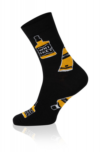 S121D Whiskey Calcetines Largos Moda Italiana - negro/amarillo