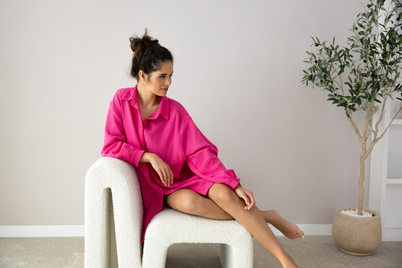 Camisón magenta desabrochado de Sensis - amaranto