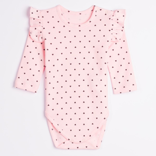 Body para bebé Nicol Tosia 225097 100% algodón rosa con volantes