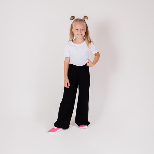 163579 Nicol pantalones negros para niñas - piernas anchas 92-146