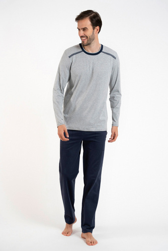 Zbyszek Pijama hombre manga larga, pantalón largo Moda Italiana - melange