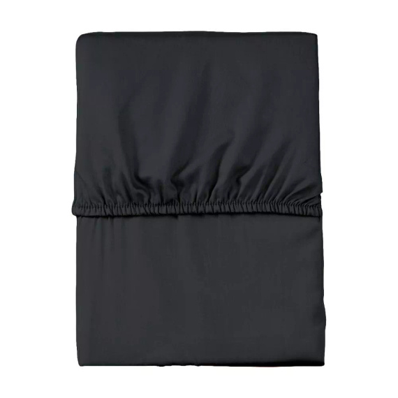 Sábana ajustable de microsatén Poly Detexpol lisa y práctica black