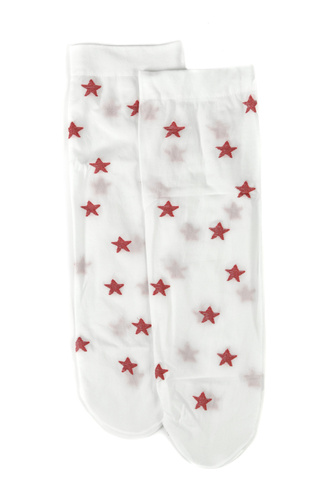 Calcetines Z 9101 Christmas Chill 40 den - calcetines de Navidad para mujer con estrellas, color hueso