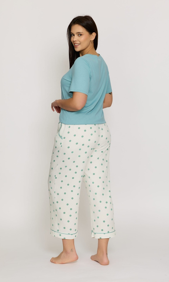 Pijama Aria 2 PS82 Mefemi by Nipplex mujer viscosa lunares verde-milk