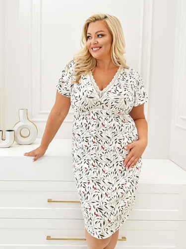 Camisón Melisa Donna – viscosa, escote en V con encaje