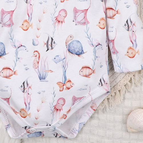 ABN-5475 Body Underwater World para bebé Nini- algodón orgánico, manga larga