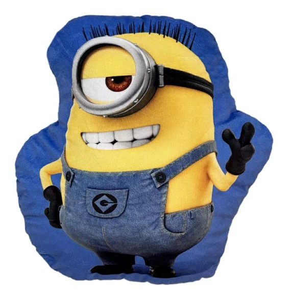Cojín Minionek Carla JF24 35x30 azul suave peluche