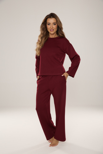 886 Butter Chándal para mujer de De Lafense - homewear en punto 'butter', burdeos