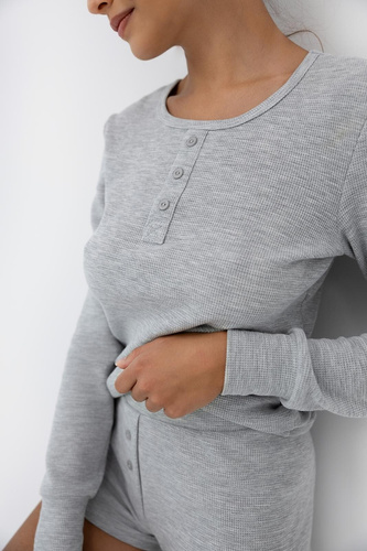 Brittany Pijama señora Sensis gris - manga larga y short