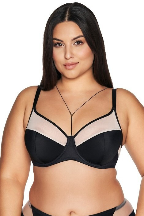 2135 Ava sujetador semiblando con relleno - negro
